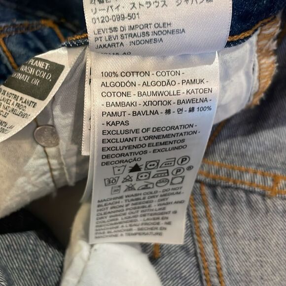 Levi’s short cutoff frayed denim shorts button fly SZ /4 - Picture 12 of 12